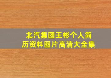 北汽集团王彬个人简历资料图片高清大全集