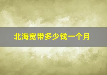 北海宽带多少钱一个月