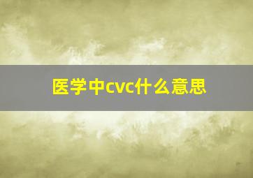 医学中cvc什么意思