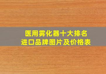 医用雾化器十大排名进口品牌图片及价格表