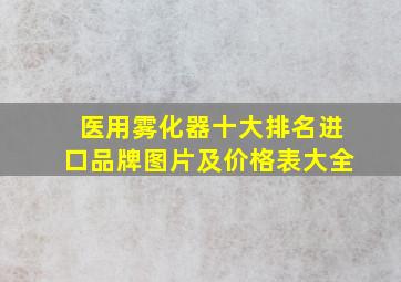 医用雾化器十大排名进口品牌图片及价格表大全