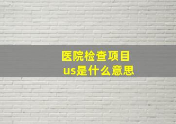 医院检查项目us是什么意思