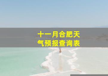 十一月合肥天气预报查询表