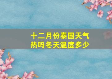 十二月份泰国天气热吗冬天温度多少