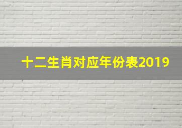 十二生肖对应年份表2019