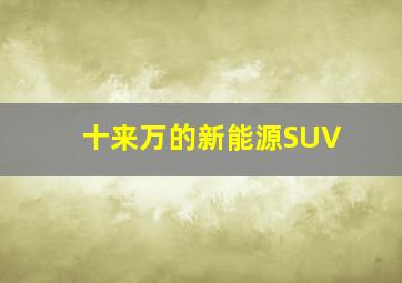 十来万的新能源SUV