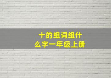 十的组词组什么字一年级上册