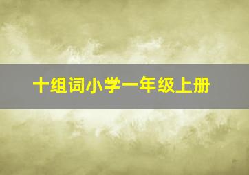 十组词小学一年级上册