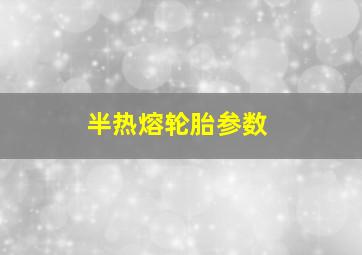 半热熔轮胎参数