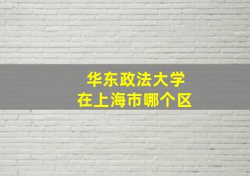 华东政法大学在上海市哪个区