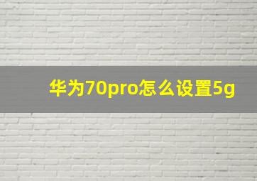 华为70pro怎么设置5g