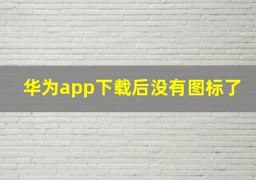 华为app下载后没有图标了