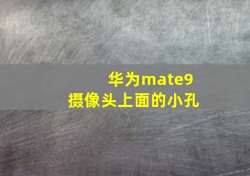 华为mate9摄像头上面的小孔