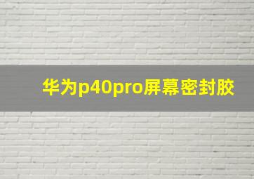 华为p40pro屏幕密封胶