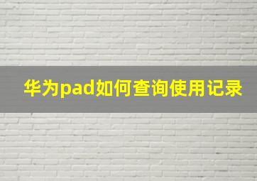 华为pad如何查询使用记录