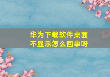 华为下载软件桌面不显示怎么回事呀