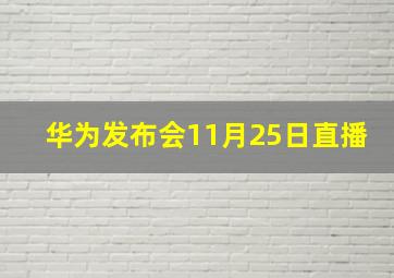 华为发布会11月25日直播