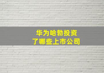 华为哈勃投资了哪些上市公司