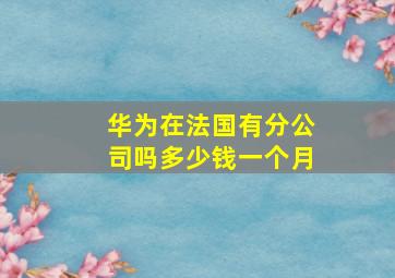 华为在法国有分公司吗多少钱一个月