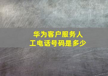 华为客户服务人工电话号码是多少