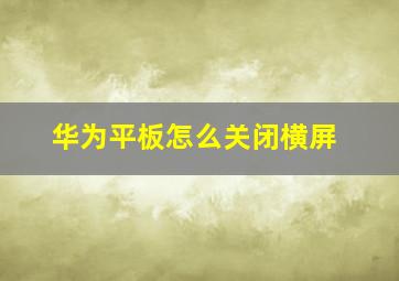 华为平板怎么关闭横屏