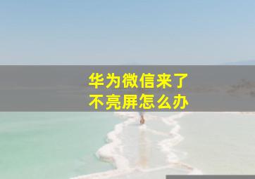 华为微信来了不亮屏怎么办