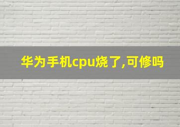 华为手机cpu烧了,可修吗