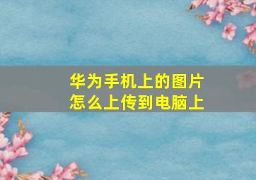 华为手机上的图片怎么上传到电脑上