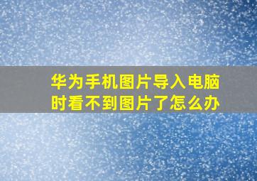 华为手机图片导入电脑时看不到图片了怎么办