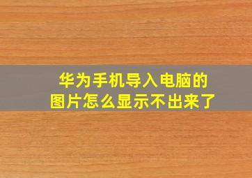 华为手机导入电脑的图片怎么显示不出来了