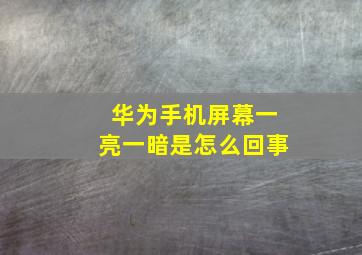 华为手机屏幕一亮一暗是怎么回事