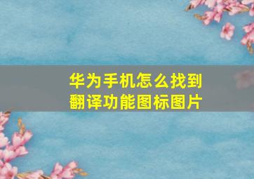 华为手机怎么找到翻译功能图标图片