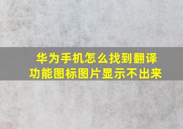 华为手机怎么找到翻译功能图标图片显示不出来