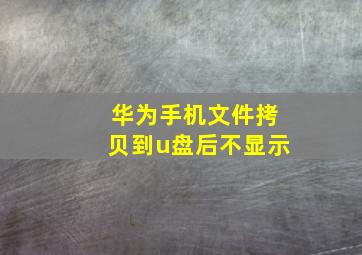 华为手机文件拷贝到u盘后不显示