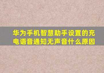 华为手机智慧助手设置的充电语音通知无声音什么原因