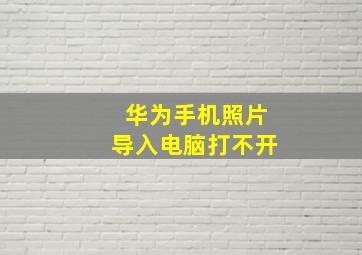 华为手机照片导入电脑打不开