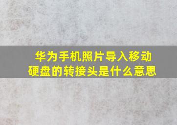 华为手机照片导入移动硬盘的转接头是什么意思