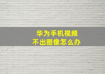 华为手机视频不出图像怎么办