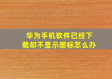 华为手机软件已经下载却不显示图标怎么办