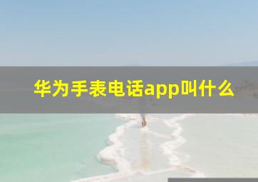 华为手表电话app叫什么