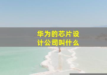 华为的芯片设计公司叫什么