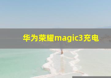 华为荣耀magic3充电