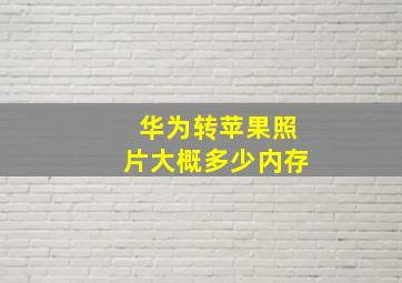 华为转苹果照片大概多少内存