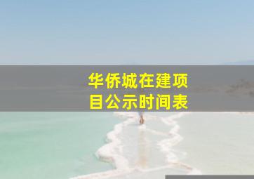 华侨城在建项目公示时间表