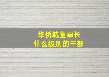 华侨城董事长什么级别的干部