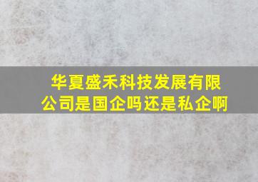 华夏盛禾科技发展有限公司是国企吗还是私企啊