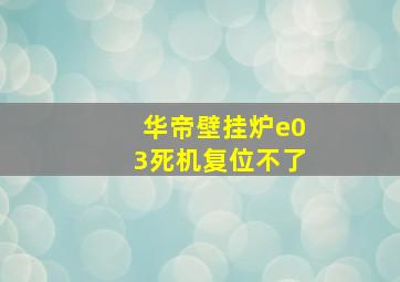 华帝壁挂炉e03死机复位不了