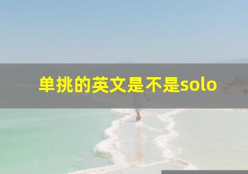 单挑的英文是不是solo