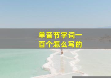 单音节字词一百个怎么写的