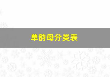 单韵母分类表